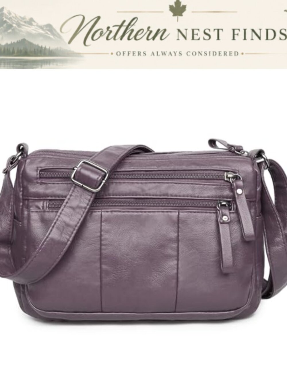 Soft PU Leather Crossbody Shoulder Bag Lightweight Everyday Purse